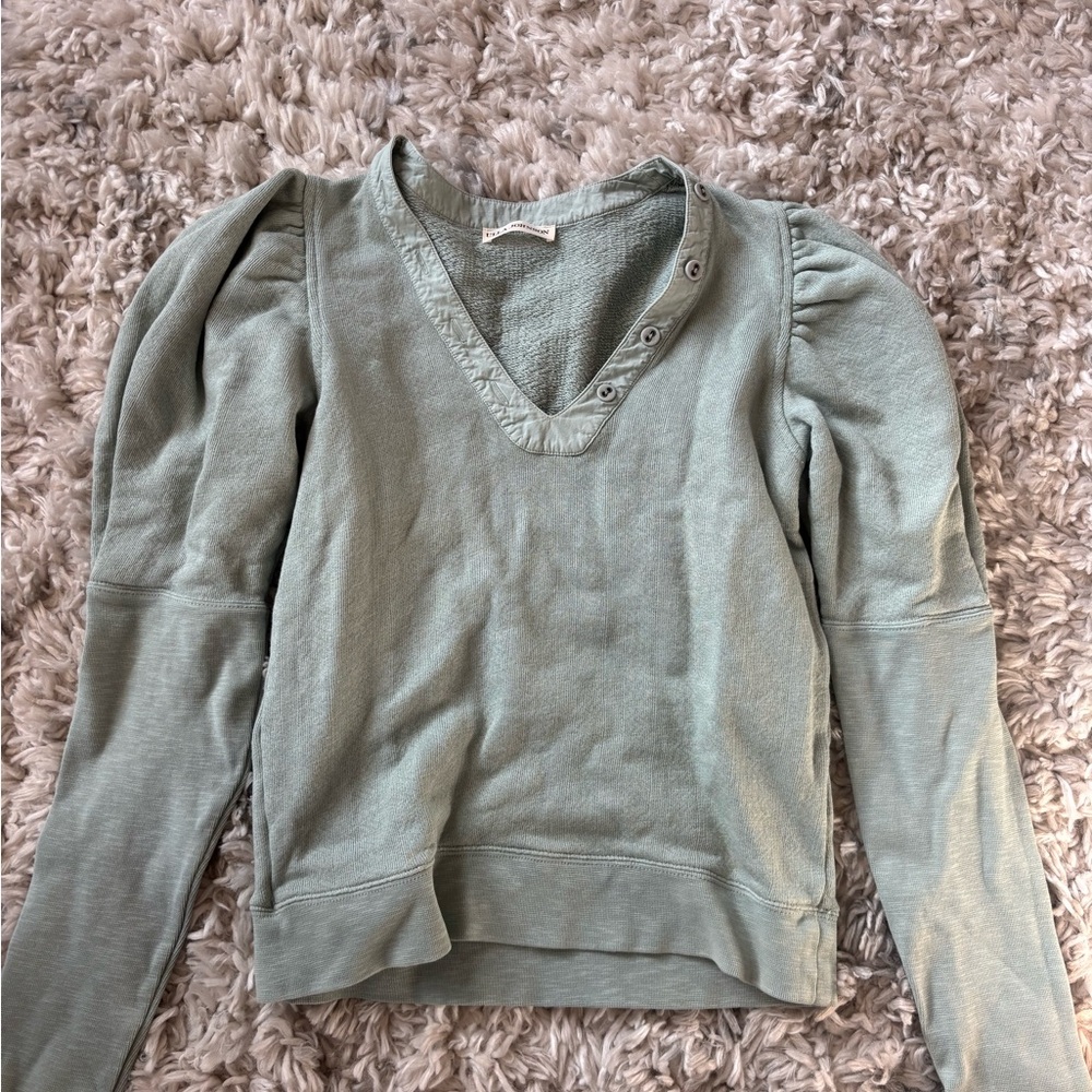 Ulla Johnson Jude Puff Sleeve Fleece Sweatshirt
